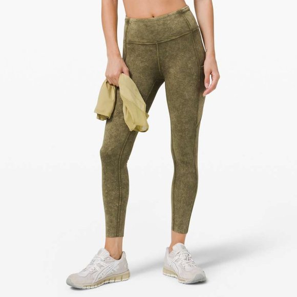 lululemon athletica Pants - [Lululemon] Fast and Free High Rise Tight 25" *Ice Dye Ice Wash Moss Green 12